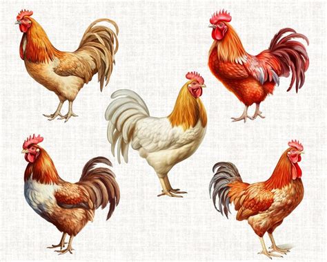 Poulet Clipart Bundle Animaux De La Ferme PNG Poussin Graphique Coq