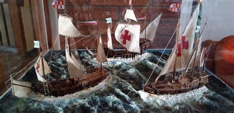 Diorama ships models 3 caravels at sea - Wood - Catawiki