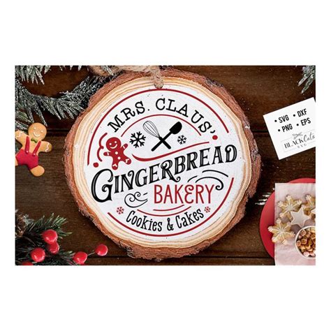 Gingerbread Bakery Svg Round Ornament Svg Christmas Bakery Inspire