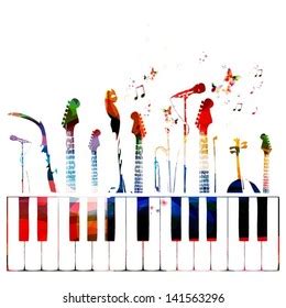 Colorful Music Instruments Background Stock Vector (Royalty Free) 141563296