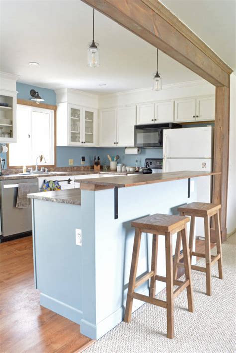 Captivating Custom Built Kitchen Islands With Breakfast Bar Top