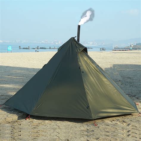 One Person Camping Tipi Hot Tents With Stove Jack 4 Season Teepee Tent
