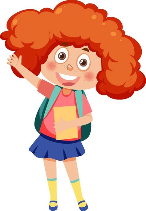 Curly Hair Girl Cartoon Character 13169708 Vector Art At Vecteezy