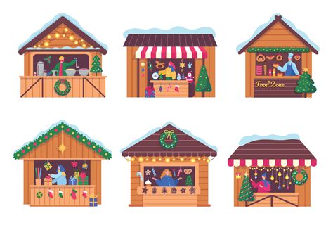 Christmas Market Stalls Decoration Shop Hot Drinks Stall Gifts Boxes