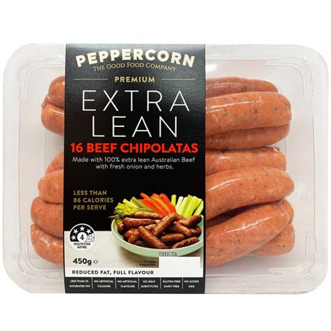 Buy Peppercorn Extra Lean Beef Chipolatas From Harris Farm Online Harris Farm Markets