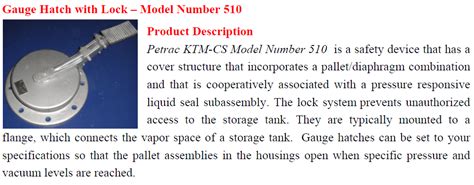 Gauge Hatch With Lock Petrac World Leading Industrial Manufacturer
