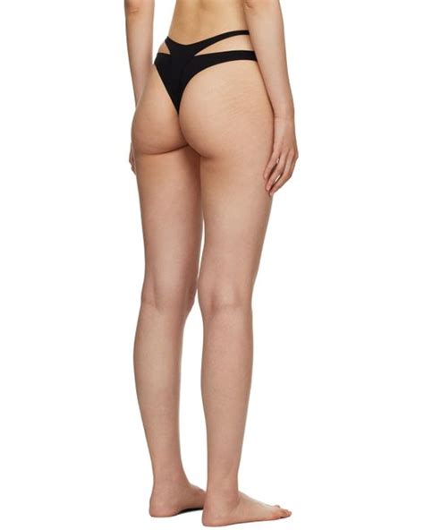 Mugler Black Cutout Bikini Bottoms Lyst