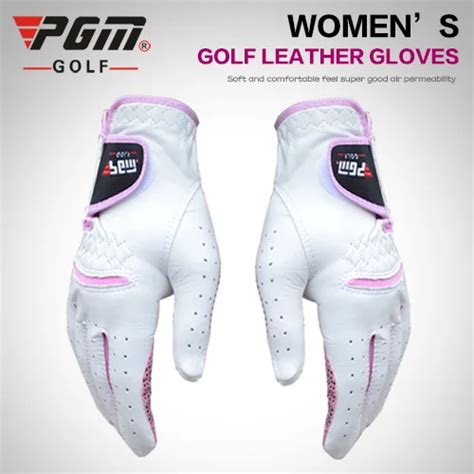 Women Genuine Leather Golf Gloves Soft Nonslip Breathable Sheepskin ...