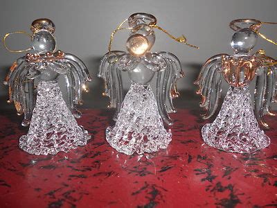 VINTAGE HAND BLOWN GLASS ANGELS***CHRISTMAS ORNAMENTS***SET OF THREE ...