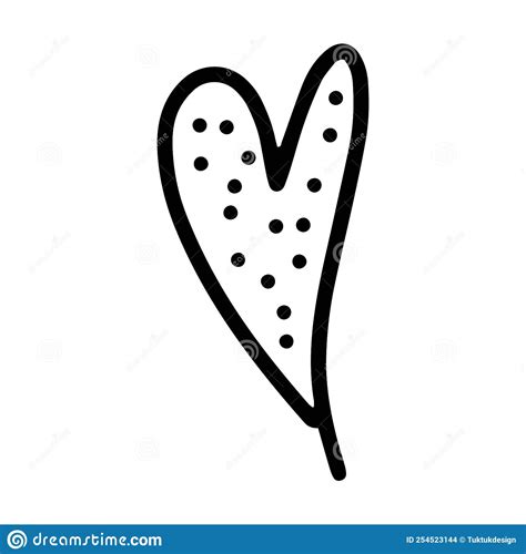 Hand Drawn Heart Symbol Love Icon Romantic Trendy Doodle Art For