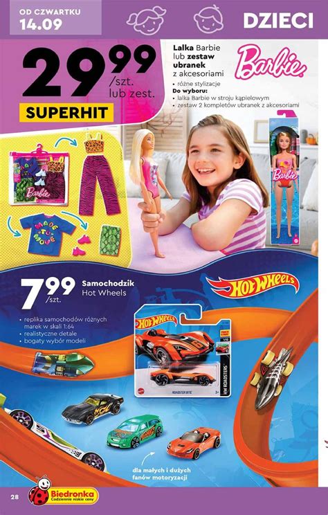 Biedronka Gazetka Lalka Barbie Zestaw Ubranek Dla Lalki Hot Wheels