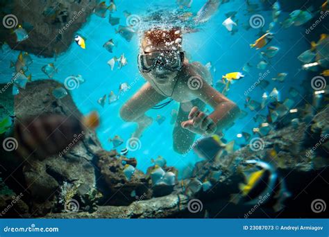 Freedive Stock Image Image Of Exercising Person Blue 23087073