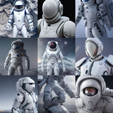 Photography Of A White Futuristic Space Builder Suit Stable Diffusion