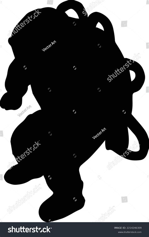 Astronaut Silhouette Vector Art Illustration Stock Vector (Royalty Free ...