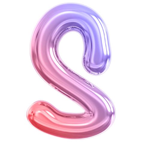 Gradient Bubble Letter S Font 3d Render 36305618 Png