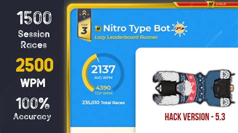 Nitro Type Hack Bot For Fast Speed Accuracy And Unlimited Session