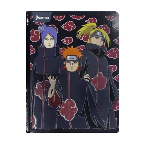 Cuaderno Cosido Hojas Cuadriculado Naruto Akatsuki Tienda Norma