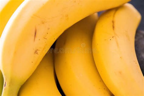 Fresh Banana Isolated Close Up Yellow Perfectly Ripe Stock Photo