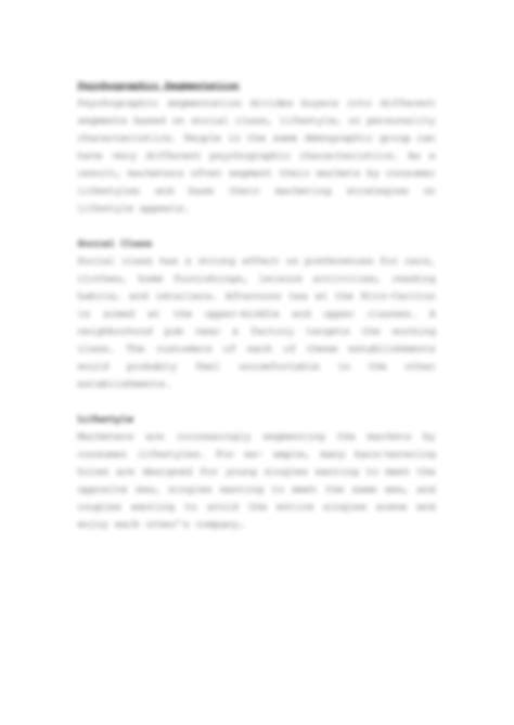 SOLUTION: Market segmentation targeting and positioning - Studypool