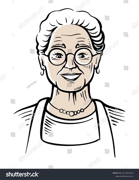 Grandmother Face Clipart Black And White Tree