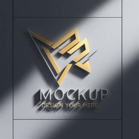 Premium Photo | A gold logo for design design design is shown on a gray ...