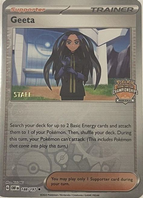 Geeta Regional Championships Staff 188 Prices Pokemon Obsidian