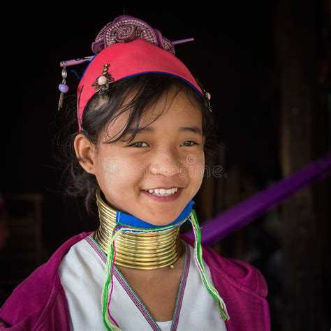 Portrait Padaung Tribe Long Necked Tribe Woman Inle Lake Myanmar