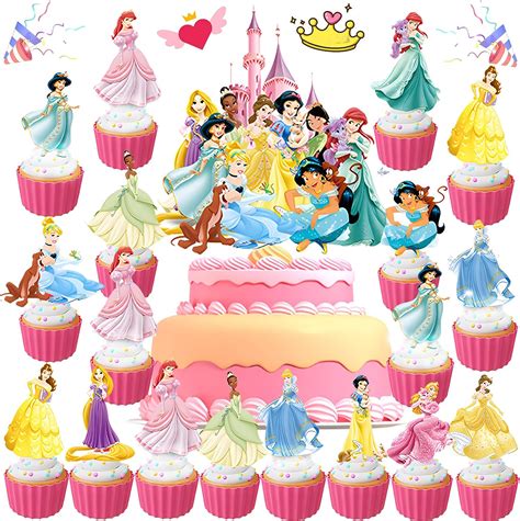 25 Stück Cake Topper Geburtstag Prinzessin Tortendeko Geburtstag