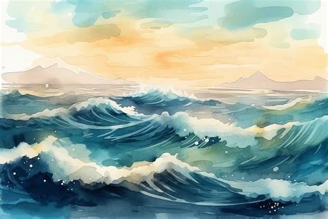 Watercolor Ocean Digital Art by Frida Miller - Pixels