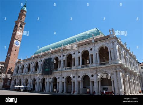 Italien Vicenza Piazza Dei Signori Dem Palazzo Della Ragione