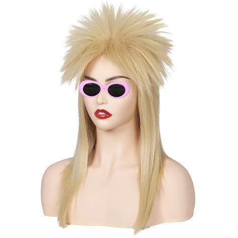 Fantalook Long Straight Blonde 80s Mullet Wig For Men And Women Mullet Wig Real Wigs 80s Mullet