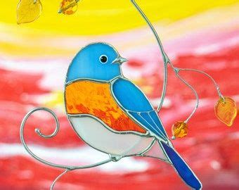 Bluebird Stained Glass Window Hangings Christmas Gifts Custom Etsy