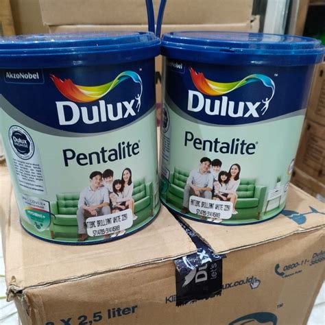 Jual Cat Dulux Pentalite Brilliant White 2290 2 5 Kg Shopee Indonesia