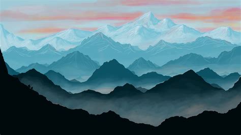 Misty Mountains, digital painting, 1920x1980 : r/Art