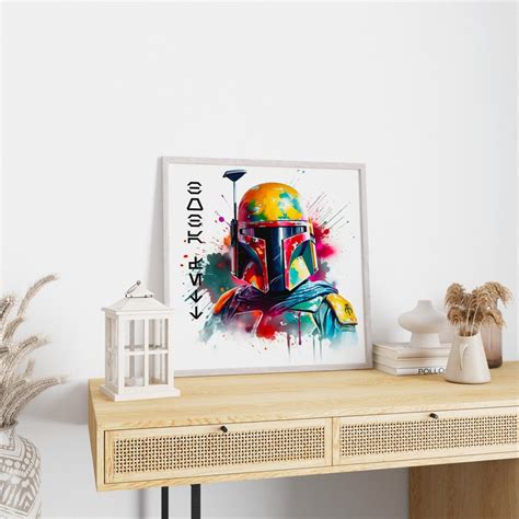 BOBA FETT Star Wars Portrait Abstract Water Colour Etsy