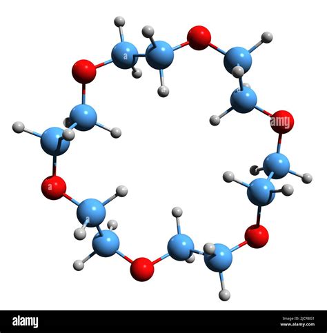 3D Image Of 18 Crown 6 Skeletal Formula Molecular Chemical Structure