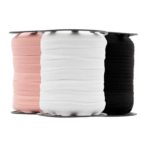 Vies Elastico Para Calcinha Lingerie KIT 3 Rolos Preto Branco Romance 16mm Total 300 Metros