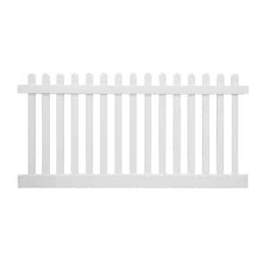 Weatherables Plymouth Ft H X Ft W White Vinyl Picket Fence Panel