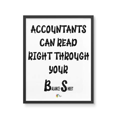 Funny Accountant Art Print For Office Decor Balance Sheet Joke Etsy