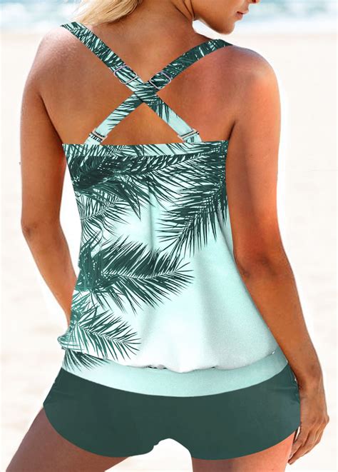 Rotita Criss Cross Mint Green Tankini Top Usd 29 98