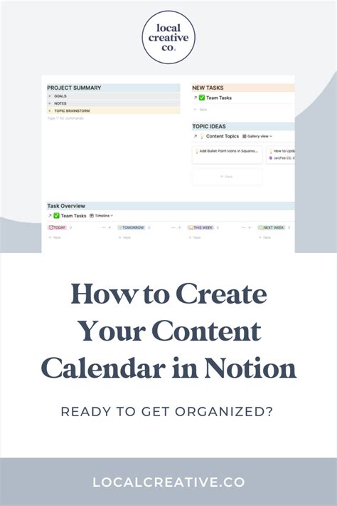 How to Create Your Monthly Content Calendar in Notion | Local Creative