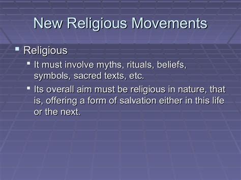 Rel 101 new religious movements