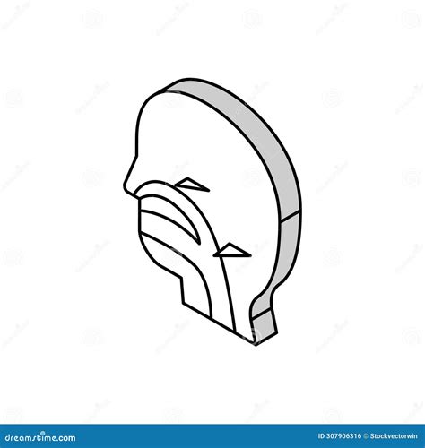 Ilustración Vectorial De Iconos Isométricos De Los Pasajes Nasales