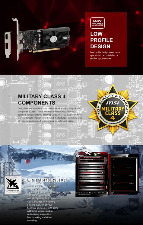 MSI GeForce GT 1030 4GD4 Low Profile OC Graphics Card GEFORCE GT 1030