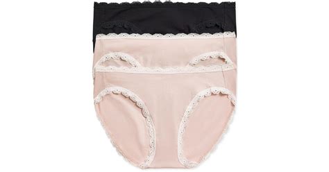 B Tempt D By Wacoal 3 Pk Eyelet Lace Bikini Underwear In Natural Lyst