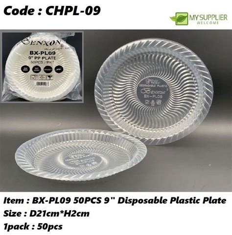 Chpl 09 Bx Pl09 50pcs 9 Disposable Plastic Plate Party Plate Pinggan