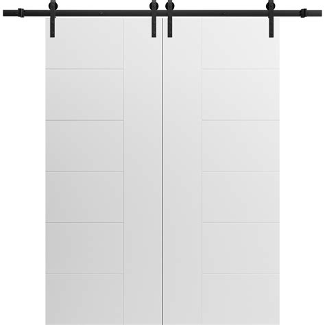 Modern Double Barn Door X Inches Mela Painted White