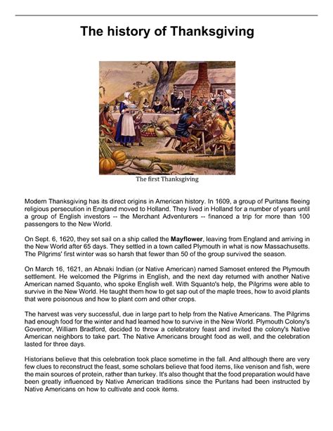 The History Of Thanksgiving In 1609 A Group Of Puritans Fleeing Religious Persecution In