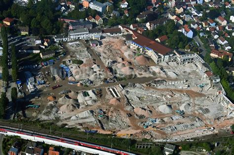 Luftaufnahme Dachau Abrißarbeiten auf dem Gelände der Industrie