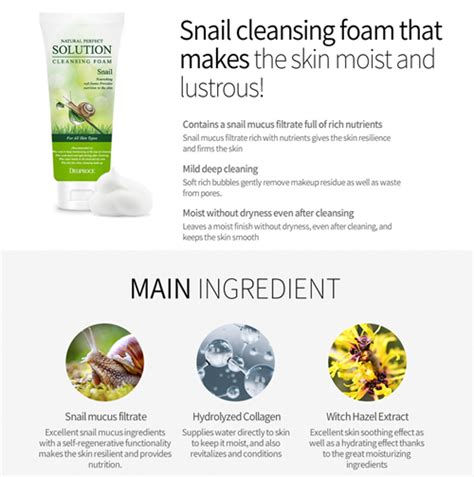 Deoproce Natural Perfect Cleansing Foam - Snail - MyBeautySources